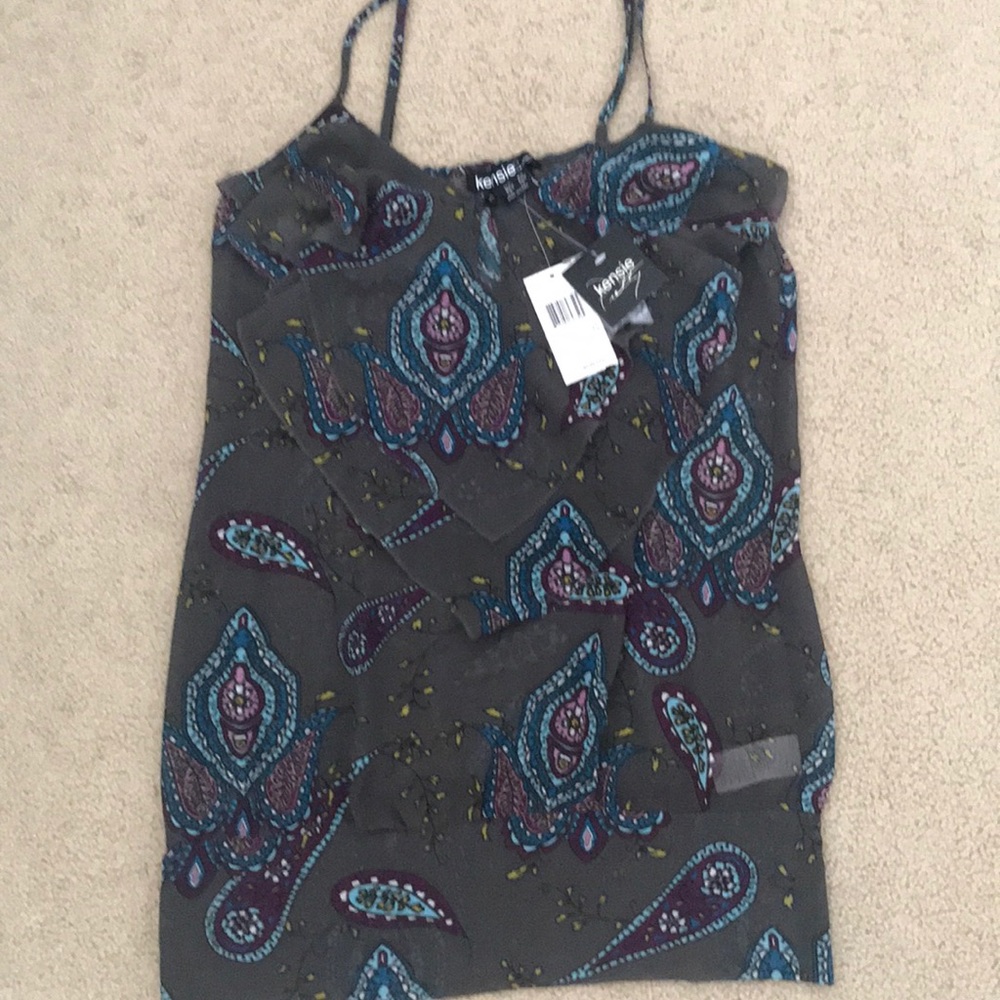 Kensie Top Gray Multi Color Juniors XS